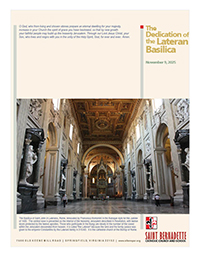 9 November, The Dedication of the Lateran Basilica