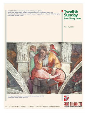 21 June, The Twelfth Sunday in Ordinary Time