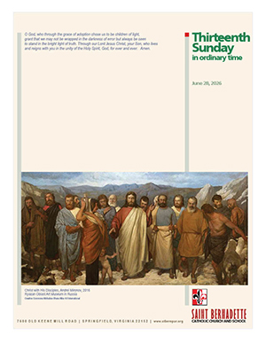 28 June, The Thirteenth Sunday in Ordinary Time