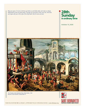 11 October, The Twenty Eighth Sunday in Ordinary Time
